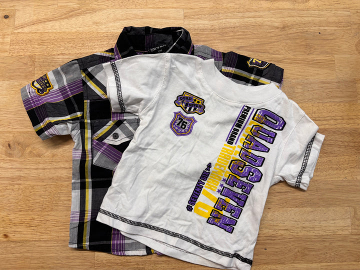 Quad Seven Two-Piece Set – 12M Purple Plaid