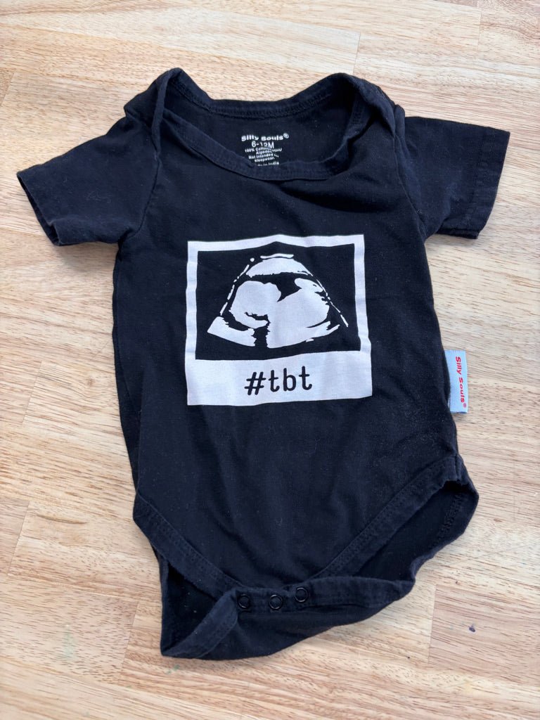 Silly Souls 6 - 12 Months Black Bodysuit with Ultrasound Graphic - Nest and Sprout - Consignment