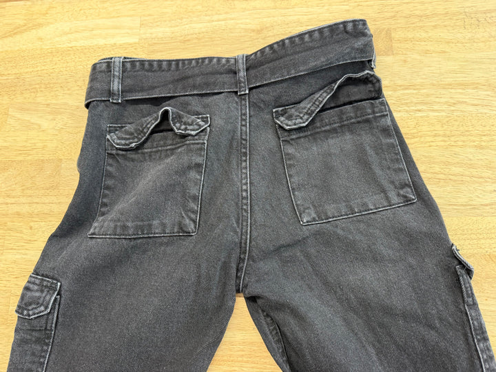 Zara Cargo Jeans – USA 2 / EU 34 (12–14Y) | Black Slim Straight Leg