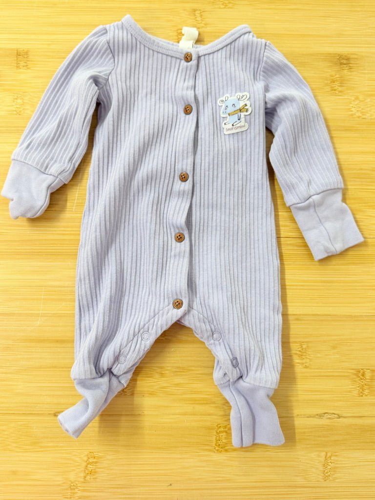 Souris Mini Ribbed Snap Footed Sleeper – Newborn | Light Purple - Nest and Sprout-Consignment