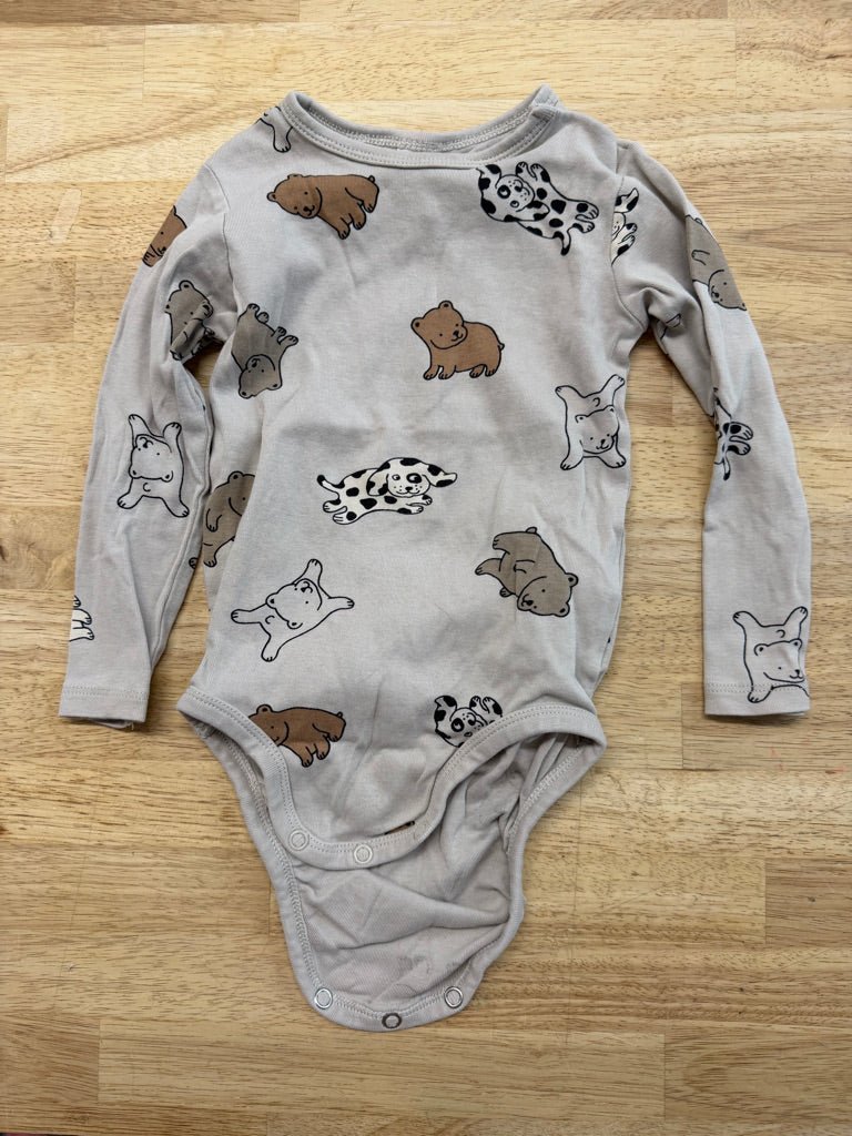 H&M Bodysuit – 2T | Cream Bear Long Sleeve - Nest and Sprout - Consignment
