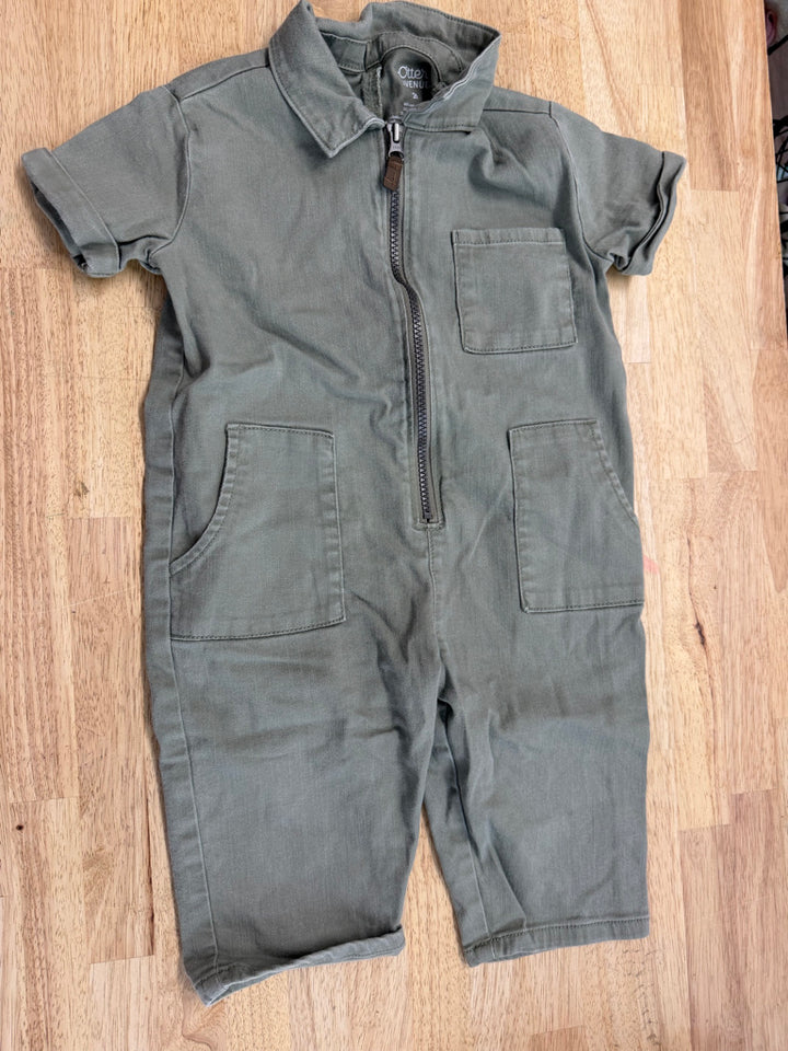 Otter Avenue Jumpsuit – 2T | Sage Green | Short Sleeve, Short Leg