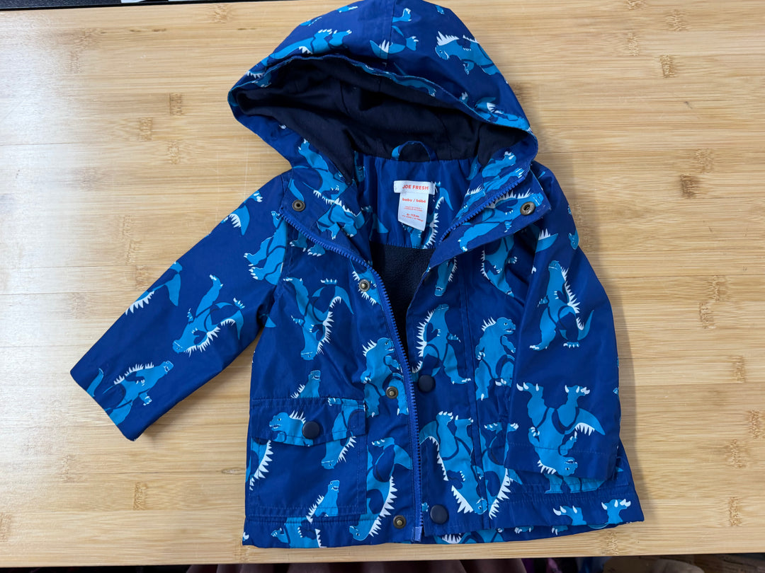 Joe Fresh Fleece Jacket – 6-12 Months | Dinosaurs and Navy
