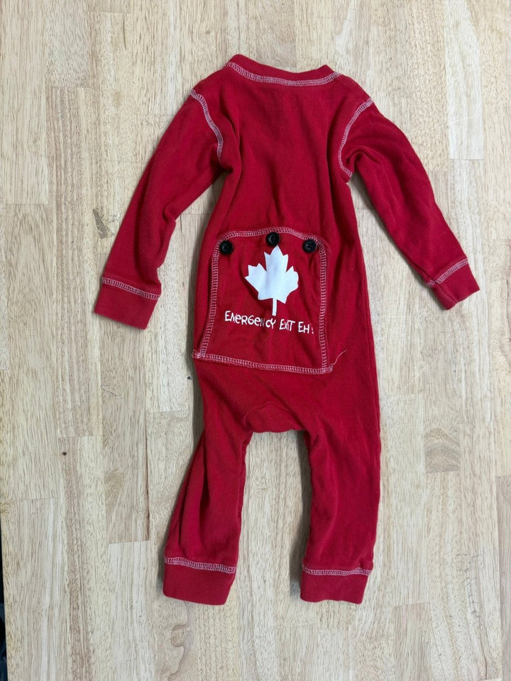 Lazy One Canada Eh Romper Sleeper – 6M | Snap Crotch | Play - Nest and Sprout-Consignment