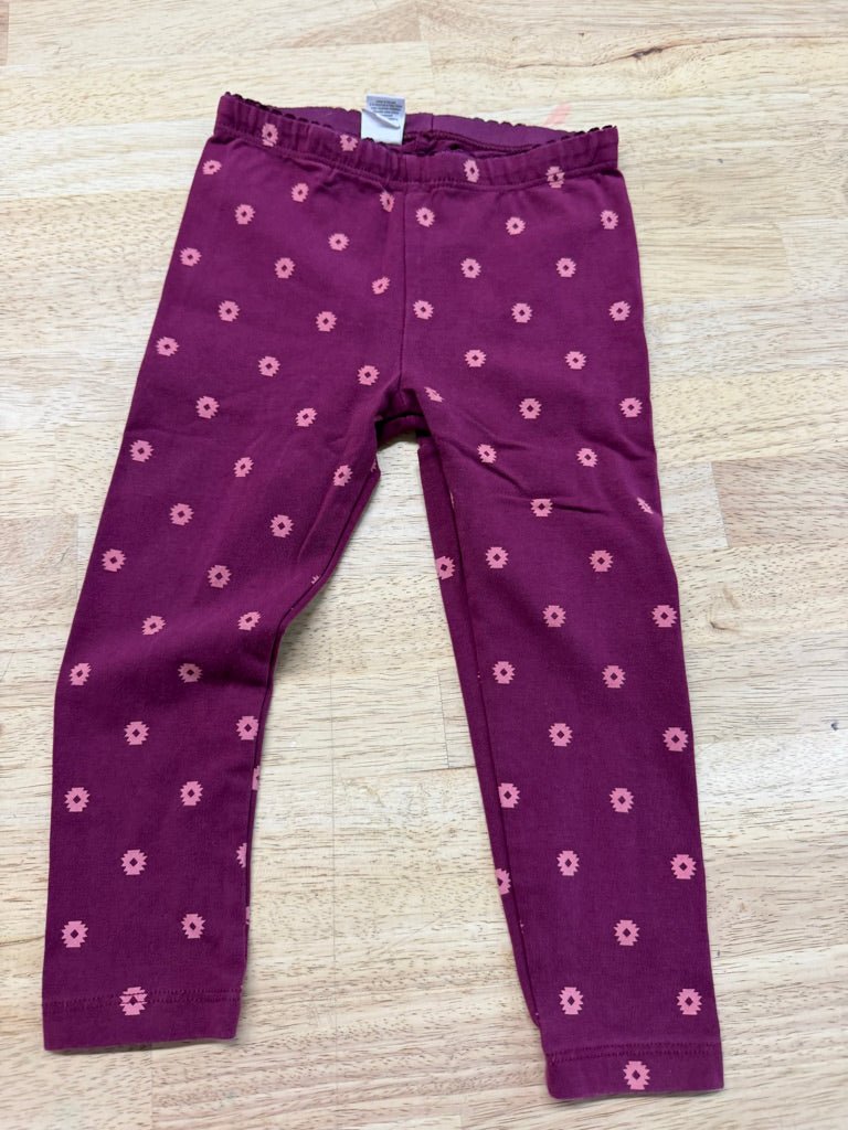 Tea Collection Burgundy Print Legging – 2 - Nest and Sprout-Consignment