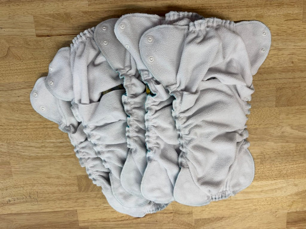AppleCheeks Pocket Diapers – Size 2 | Blue Pineapple Bundle of 5 - Nest and Sprout - Consignment