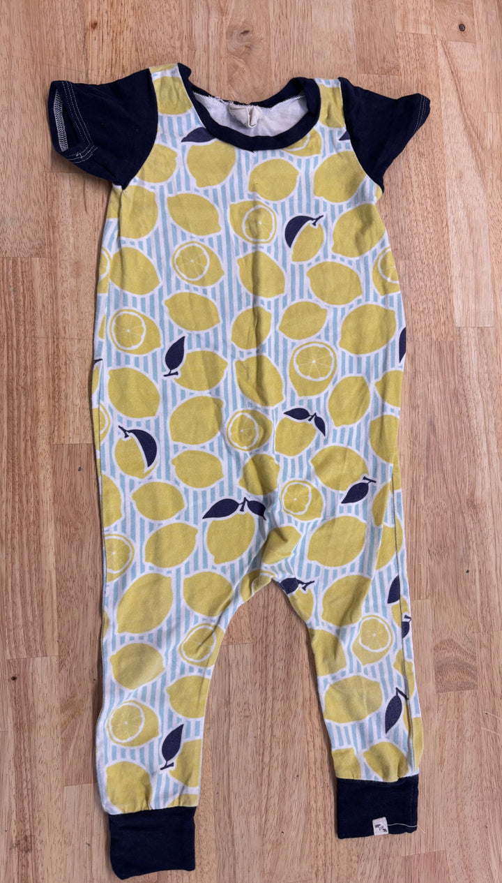 Bear & Roo 2T Handmade Romper – Lemon Print