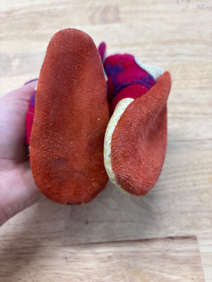 Nooks Wool Booties Snakeskin Toe Pink/Purple 13cm