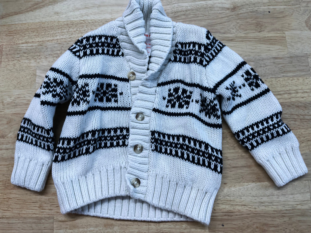 Joe Fresh 6–12M Cream Snowflake Cardigan