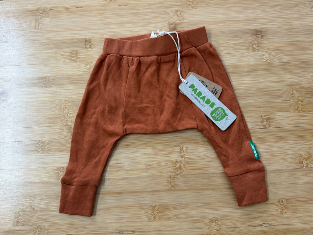 Parade Organics Harem Pant – 0-3 Months | Burnt Orange | NWT