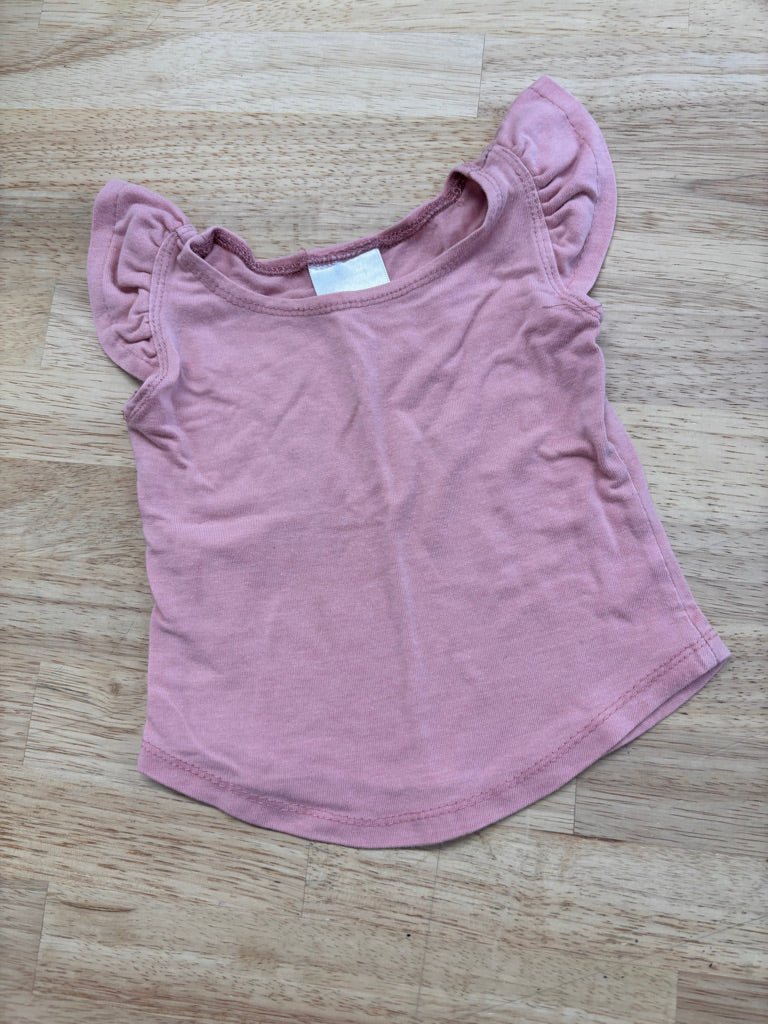Nest & Nurture Tee 6–12M - Light Pink Ruffle Cap Sleeve - Nest and Sprout - Consignment