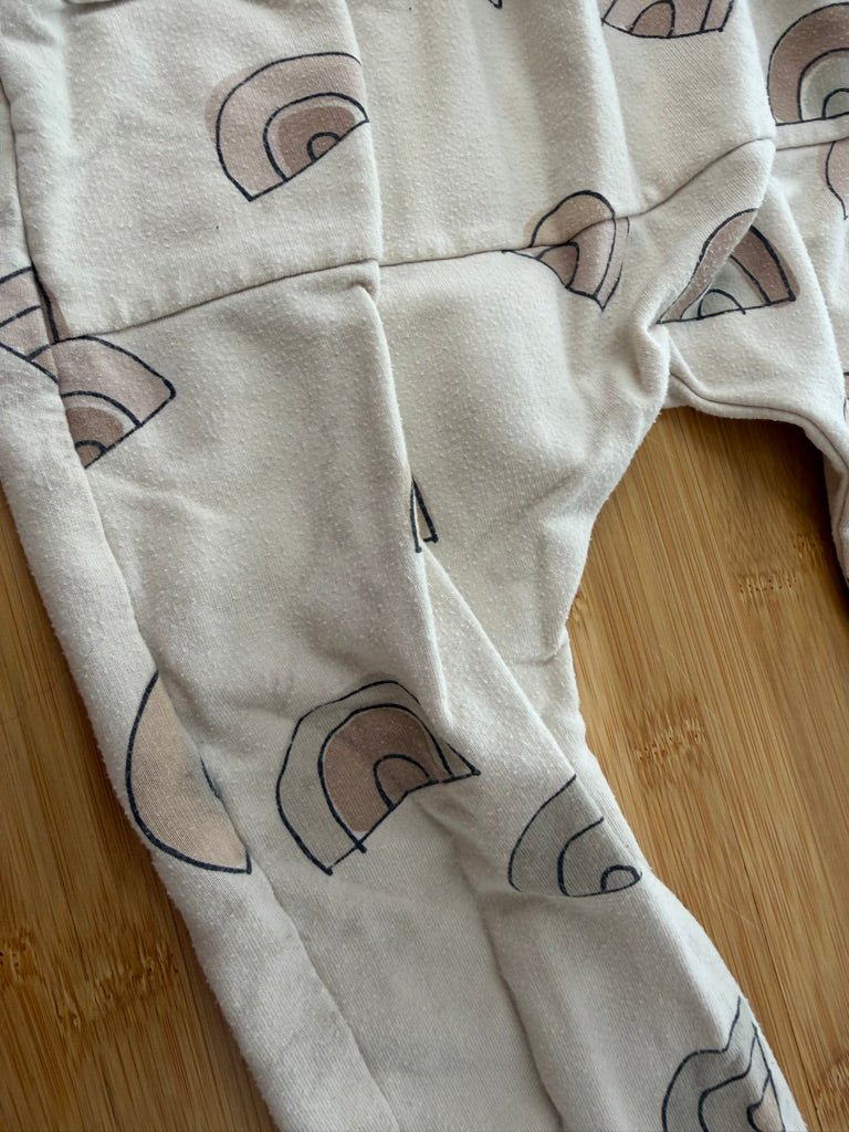 Posh & Cozy Joggers – XS (4–5Y) | Cream Neutral Rainbow | Play