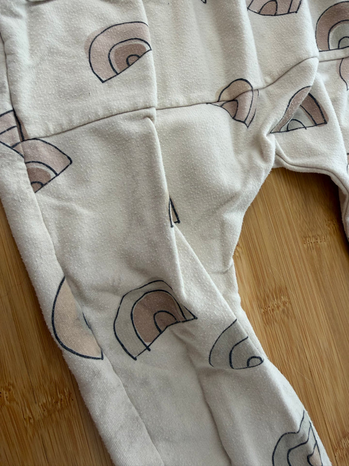 Posh & Cozy Joggers – XS (4–5Y) | Cream Neutral Rainbow | Play