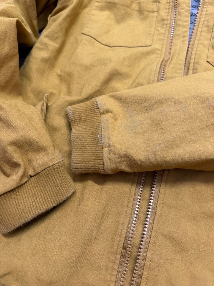 LP Apparel Canvas Jacket – 14 Mustard Yellow/Gold | Zip-Up | Removable Hood - Nest and Sprout-Consignment