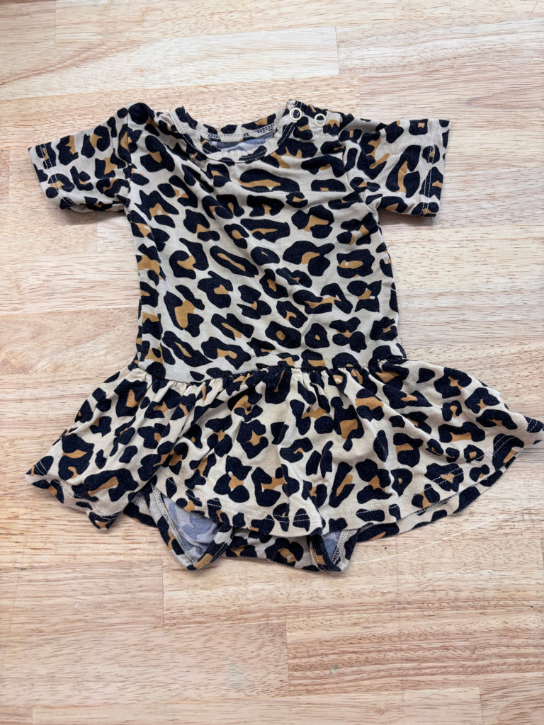Posh Peanut Bodysuit Dress 3–6M – Leopard Print