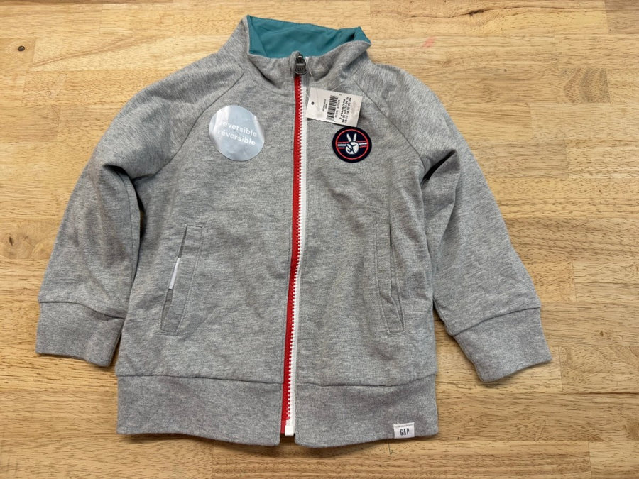Baby Gap Reversible Jacket – 2Y | Grey & Blue | NWT - Nest and Sprout-Consignment