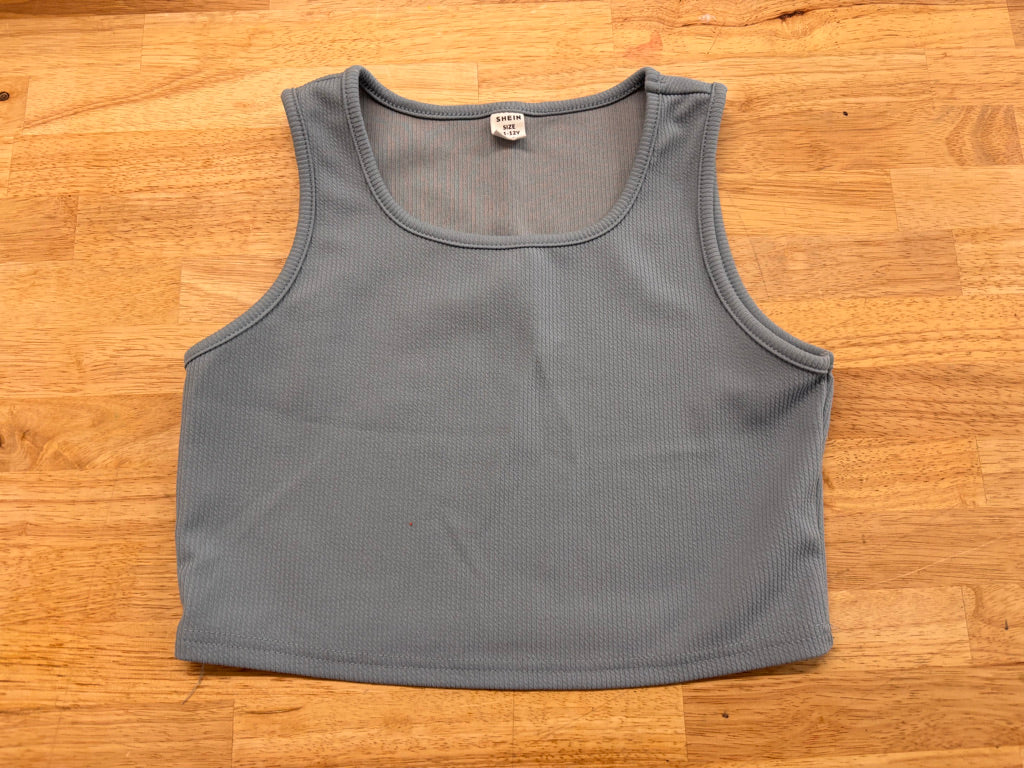 Shein Ribbed Crop Tank – Light Blue