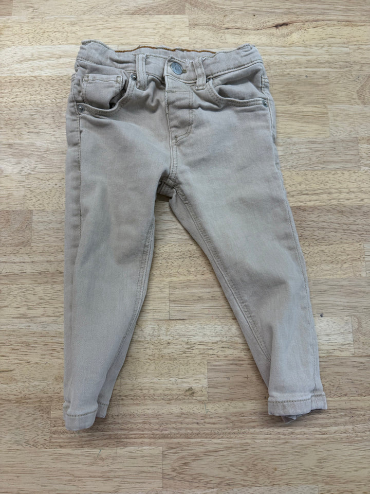 Zara Slim Denim Collection Jeans – 12–18M | Light Brown | Boys
