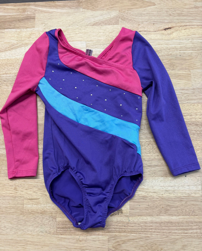 Vague Fashion Long Sleeve Leotard – 5 | Pink & Purple