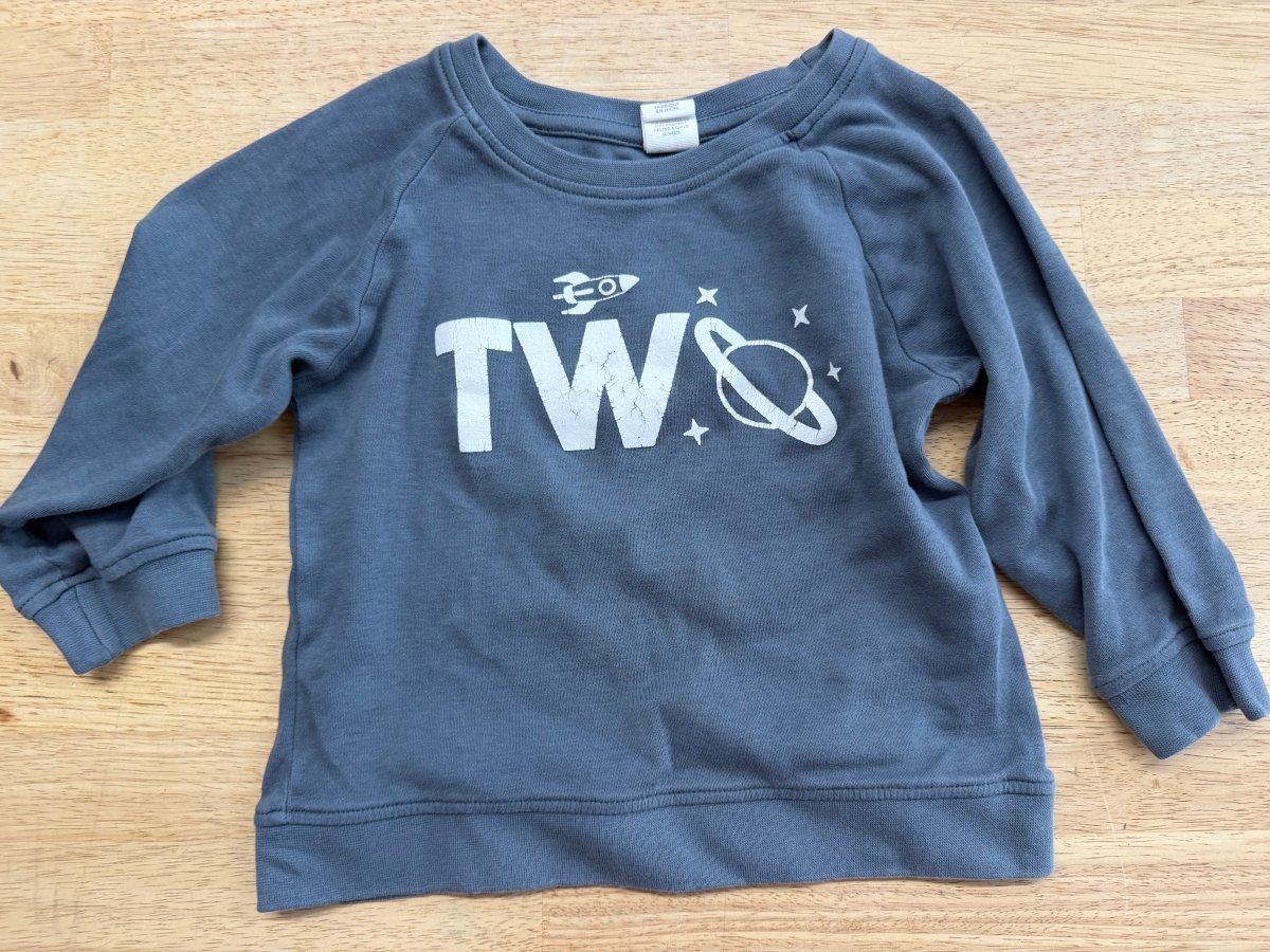 Colored Organics Long Sleeve Shirt – 3T | Blue | Two-Tone Print - Nest and Sprout-Consignment