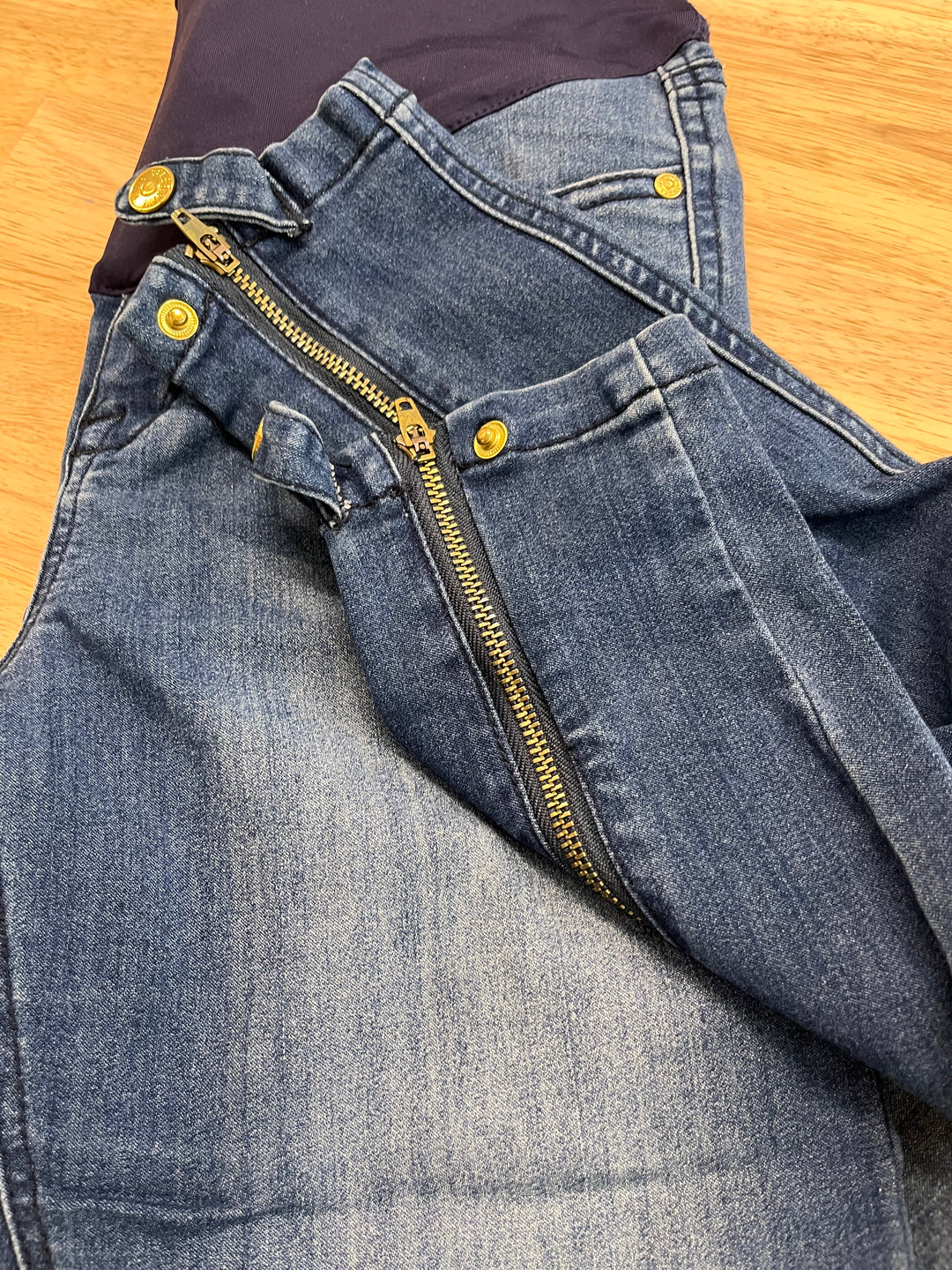 Pink Blush Maternity Jeans – Dark Wash Zip-Off Ankle