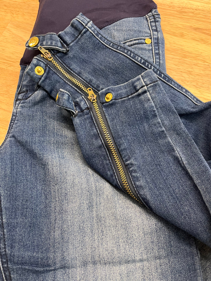 Pink Blush Maternity Jeans – Dark Wash Zip-Off Ankle