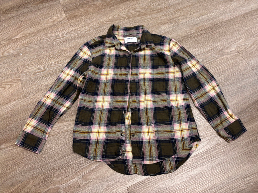 Old Navy 10-12Y Flannel Shirt – Green/Blue/Pink