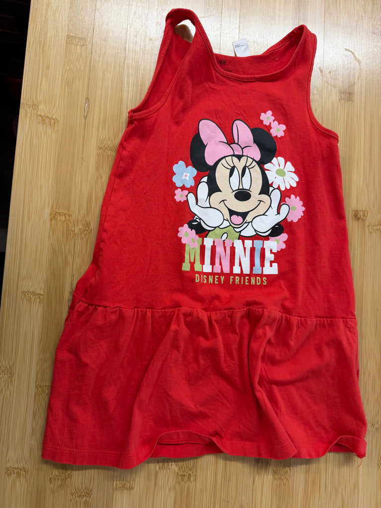H&M Disney Minnie Mouse Drop Waist Twirl Dress – 4–6Y | Red | Play