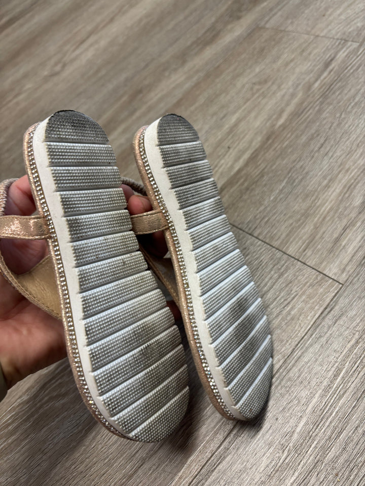 Lucia Gold Sparkle Platform Sandals | Size 12