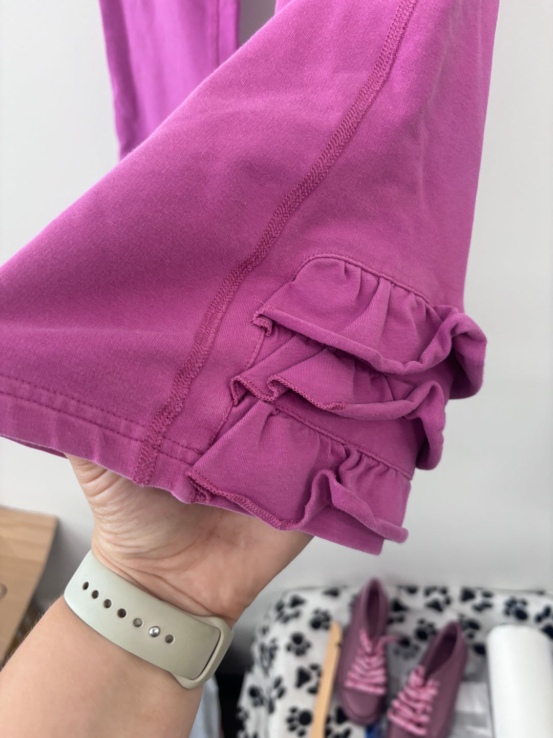 Peekaboo Beans Flare Pants, Size 8