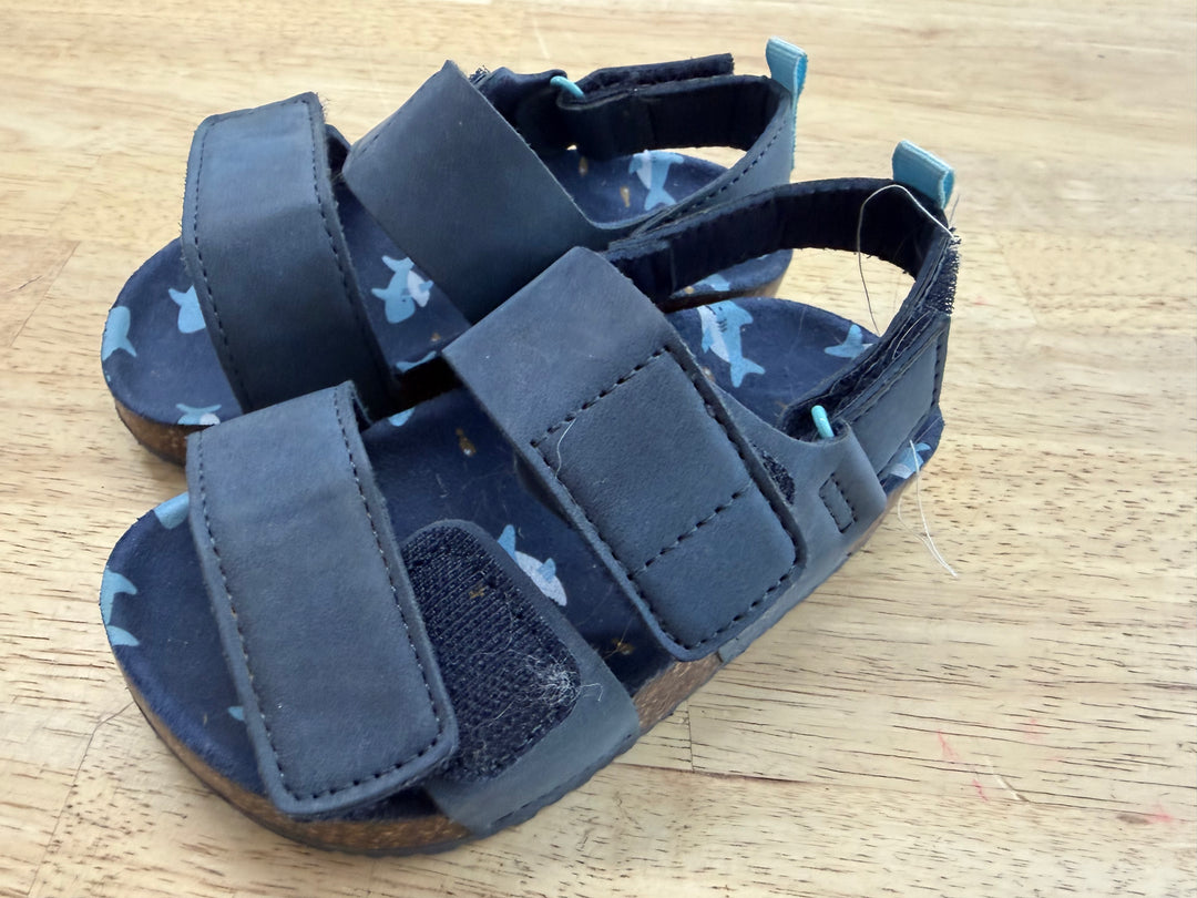 Navy Velcro Open-Toe Sandals – 7