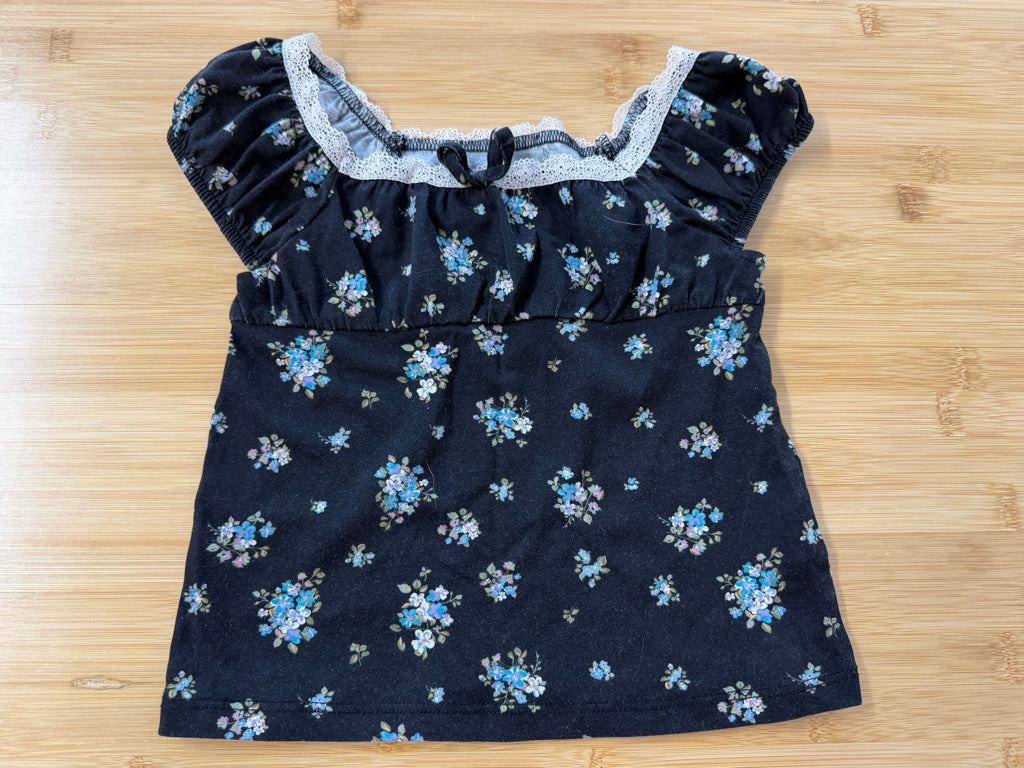 The Children's Place Lace Top – S (5/6) | Black Floral Decorative