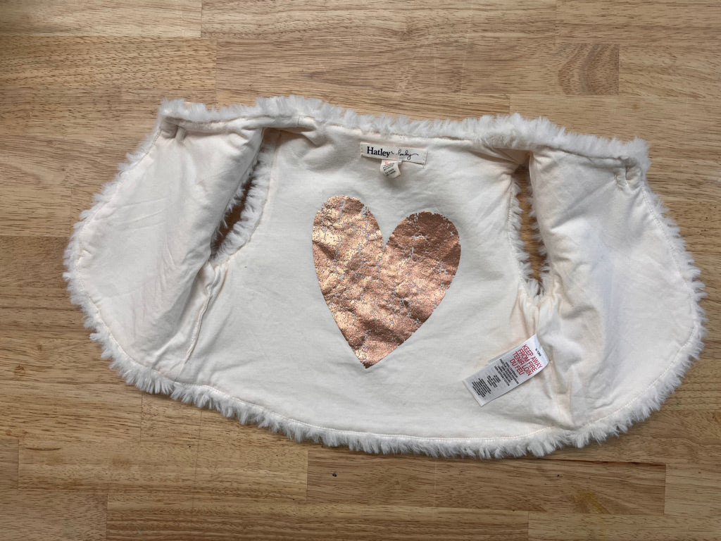 Hatley 9-12M Cream Faux Fur Vest