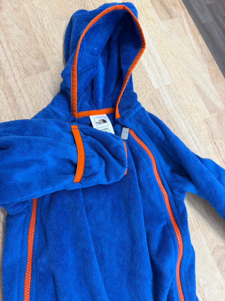 The North Face Fleece Bunting Suit – 12–18M | Blue Orange Zipper Snap Crotch