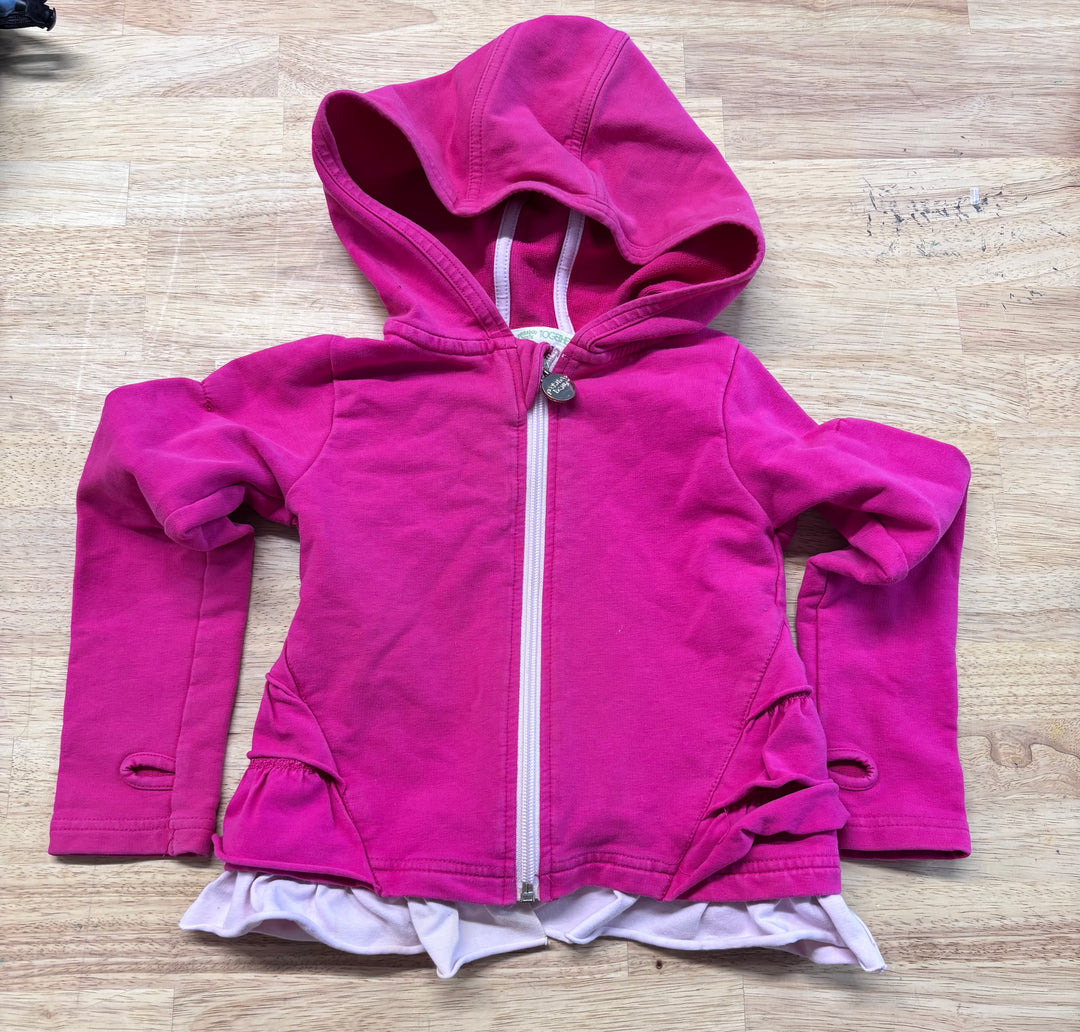 Peekaboo Beans Bright Pink Zip-Up Sweater 3y