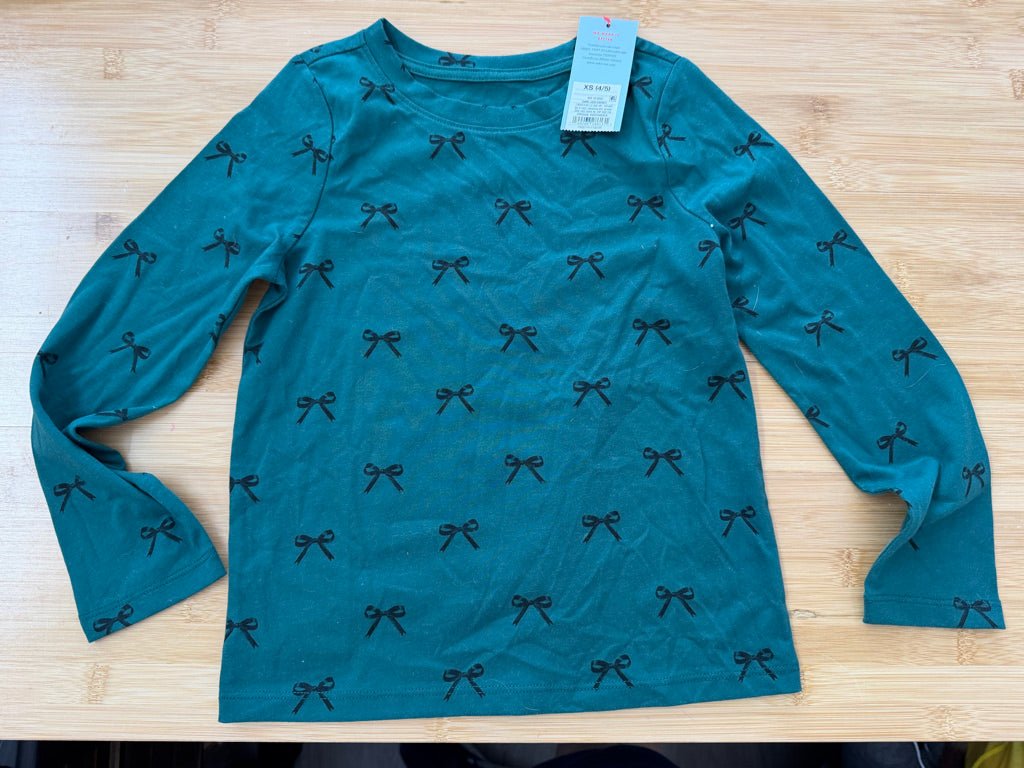 Cat & Jack Bow Shirt – 4–5Y | Green | NWT - Nest and Sprout-Consignment