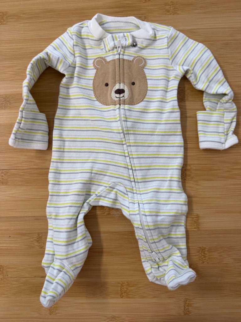 Simple Joys by Carter's Sleeper – Newborn | Green & Grey Stripe Bear - Nest and Sprout-Consignment