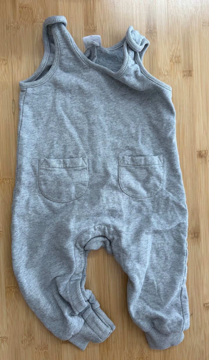Hannah Andersson Dungarees – 2T (85cm) | Light Grey | Button-Up Snaps