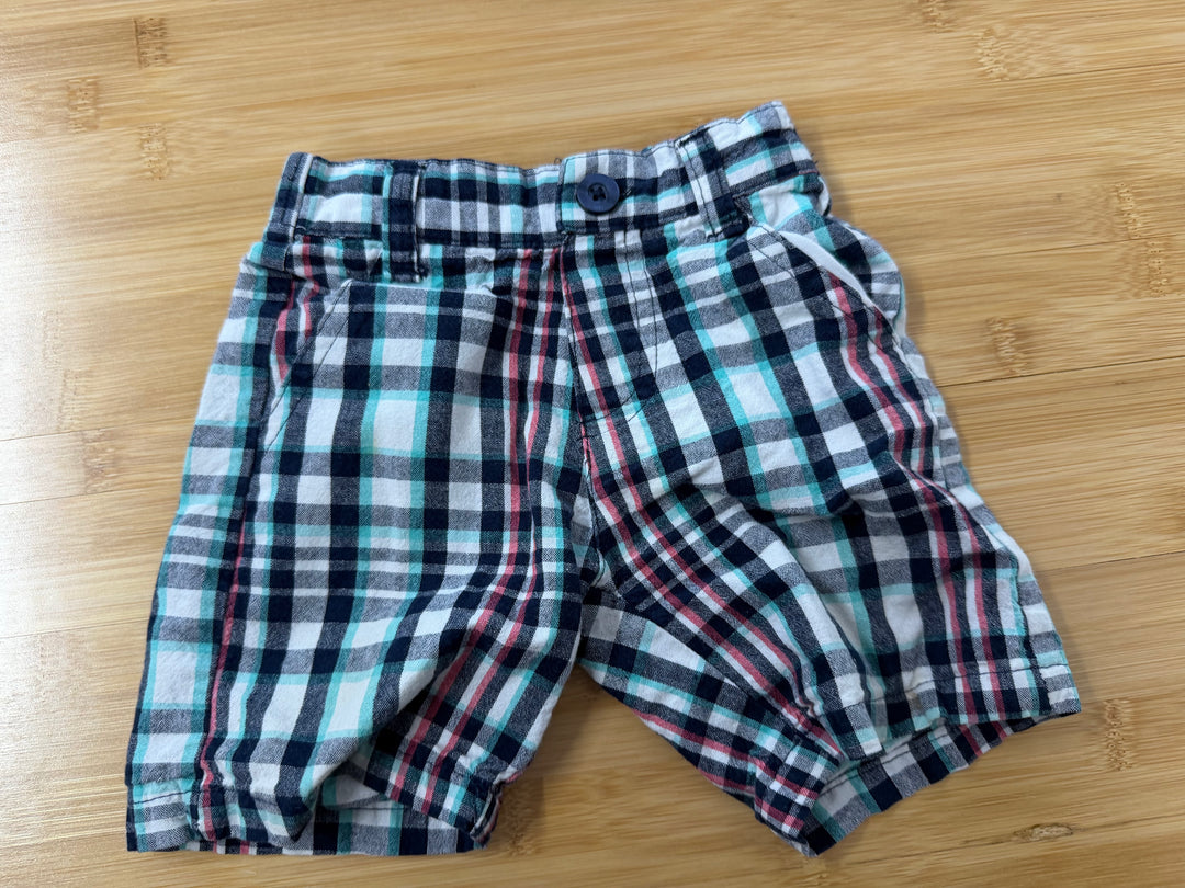 US Polo Assn Shorts – 12M | Navy & Turquoise Plaid