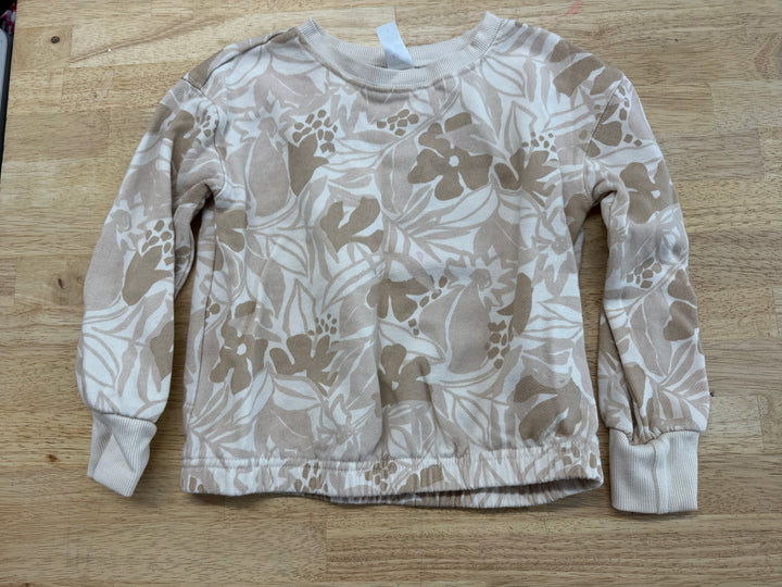 Carter's Cropped Sweatshirt – 6X | Cream and Beige | Fawn Print