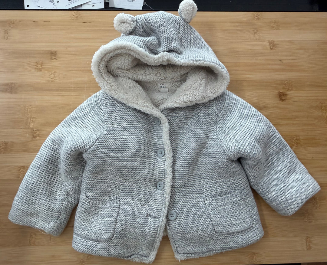 Baby Gap Knit Sweater – 18-24 Months | Grey | Sherpa Fleece Lining