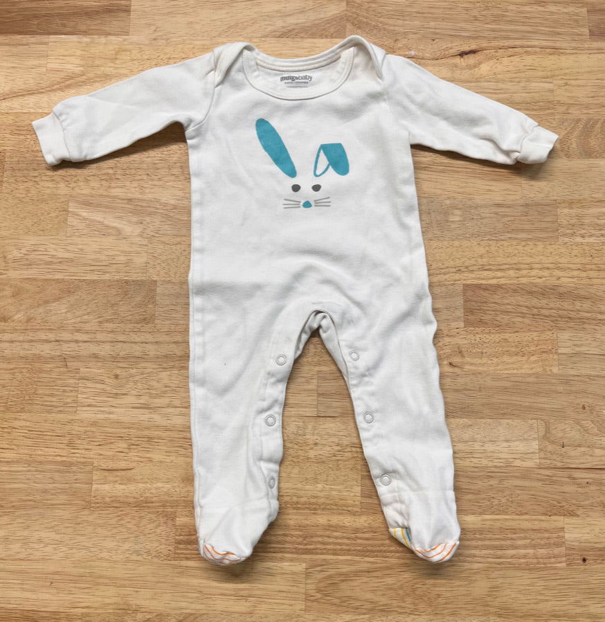 Indigo Baby Footed Romper – Size 0–3M