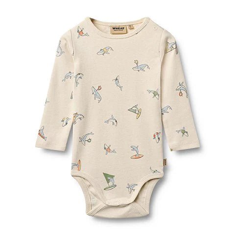 Wheat Kids Baby Bodysuits – Freddie – Whale Friends - Nest and Sprout-Wheat Kids