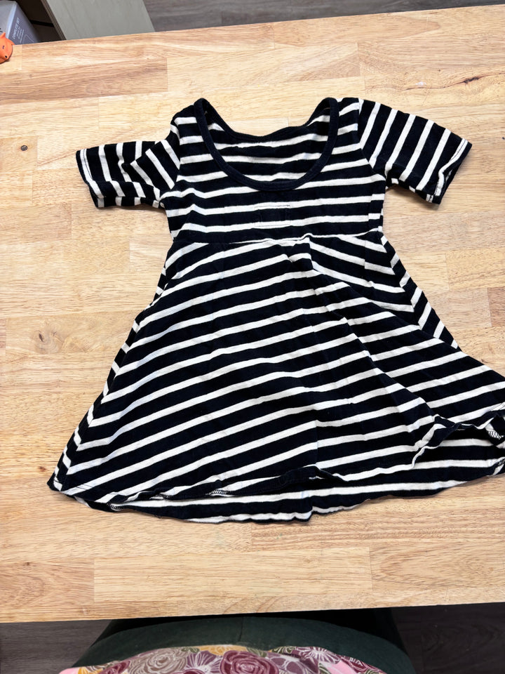 Mini Mioche Black/White Stripe Twirl Dress 1/2y