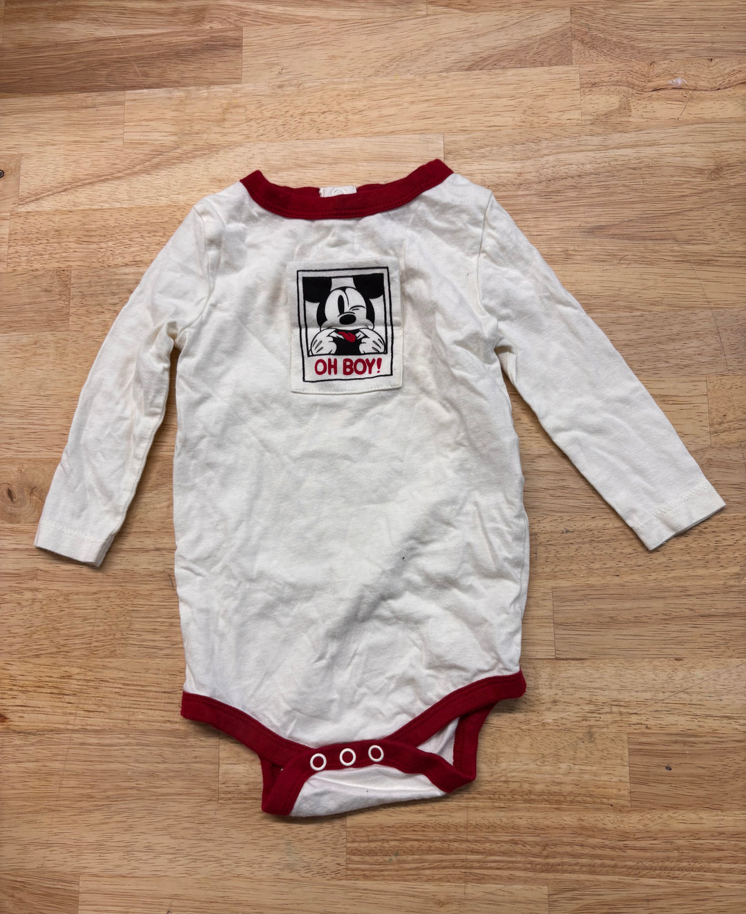 Joe Fresh Bodysuit – Size 6–12M (Mickey Mouse “Say Cheese”)