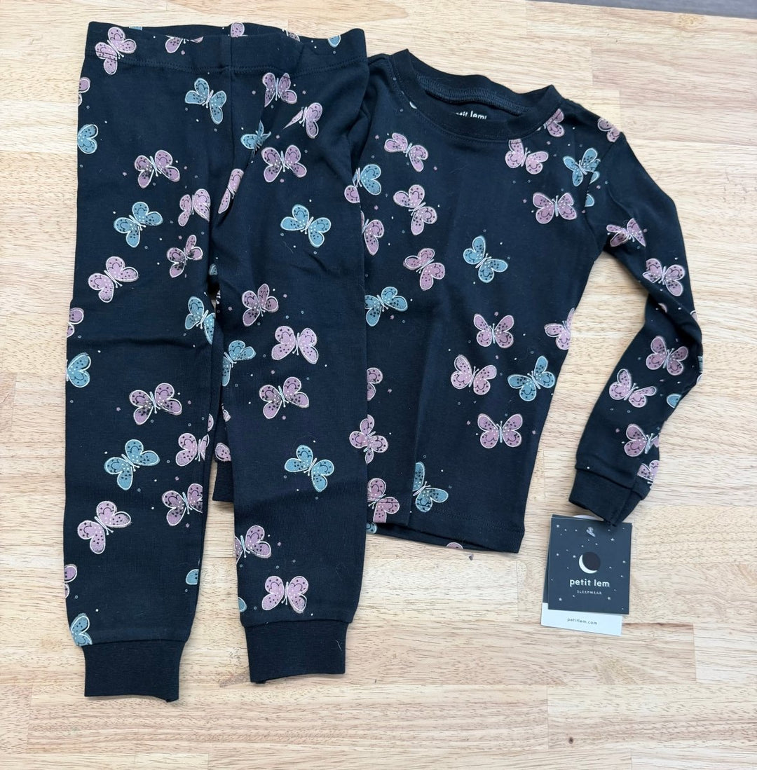 Petit Lem Sleep Set – 24M | Black Butterfly Print | NWT