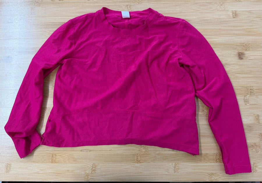 Joe Fresh Go Dry Athletic Top – 6/7 | Hot Pink Mesh Long Sleeve - Nest and Sprout-Consignment