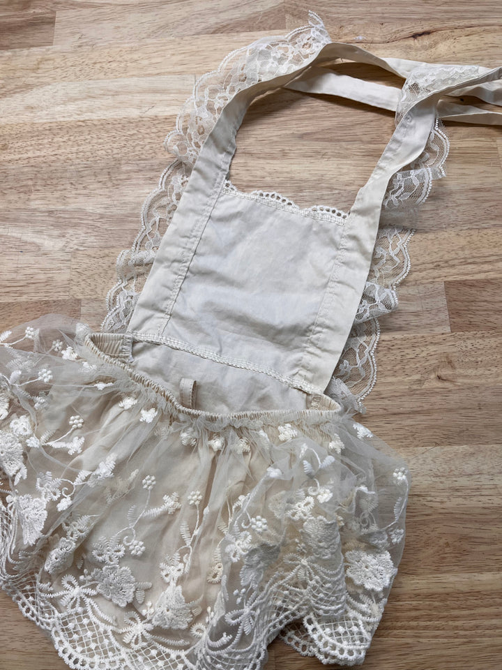 Infant Romper – Size ? (Cream, Lace Overlay)