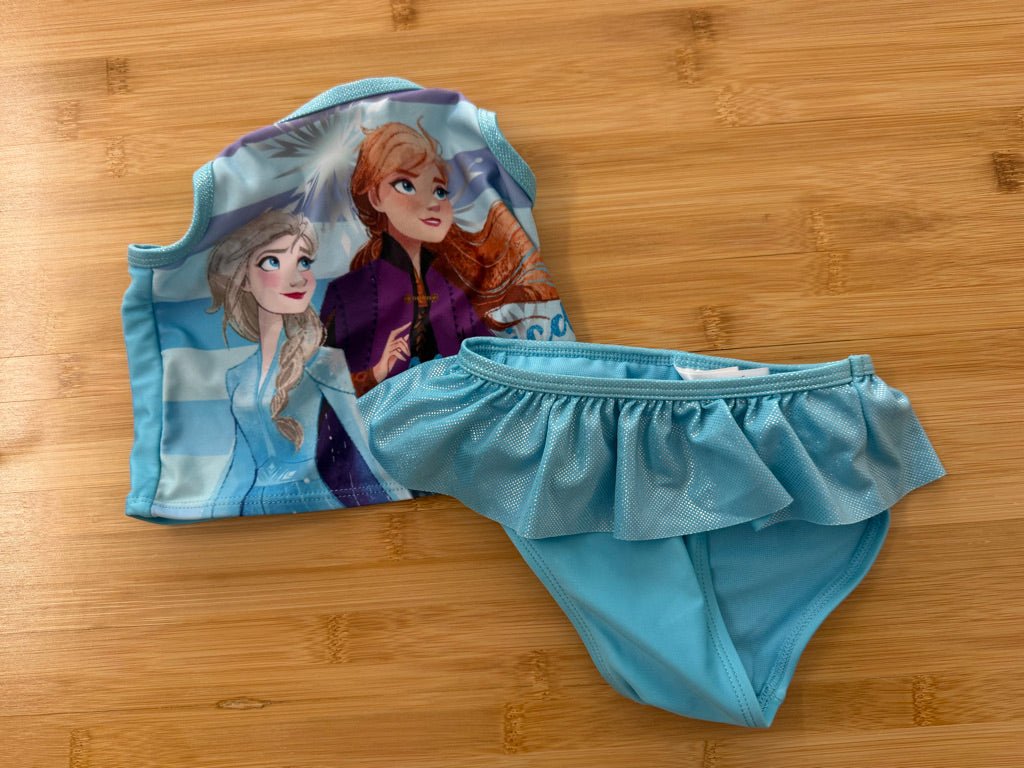 Frozen Two-Piece Swimsuit – 3T | Blue Tankini & Skirted Bottom | Holiday