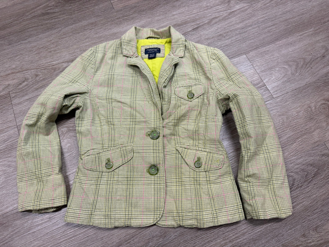 American Eagle Outfitters Plaid – XS | Green | Hot Pink Stripe